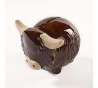 Highland Cow Piggy Bank, Ceramic Money Box
