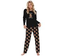 Highland Cow Pjs Women Womens Printed Fleece Pyjama Set Soft & Warm Sleepwear Loungewear Nightwear Long Sleeve Top Ladies Animal Print Pjs