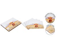 Highland Cow Placemats Only Pack of 4 With Cork Back Home Tableware