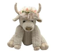 Highland Cow Plush - 10 Inch Highland Cow with Music - Brown Cow Plush Toy, Highland Cattle at Bedtime, Yak Plush Toy for Ages