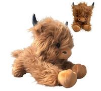 Highland Cow Plush, 38cm Highland Fluffy Cow Plush Cuddly Super Soft Plush Doll for Adult and Collectors,Farm Animal Stuffed for Play and Home Decor Birthday Gifts