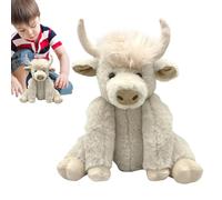 Highland Cow Plush Animal,Highland Cow Plush Animal | 10 Inch Highland Scottish Cow Plush | Highland Cattle at Bedtime Farm Toy with Sound, Pel Toy