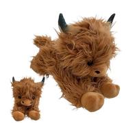 Highland Cow Plush - Soft Stuffed Animal Toy, Cute Cuddle Doll | Realistic Farm for Kids, Teens, Adults, Bedroom Decoration, Living Room Decor, Collectible Gift for Girls Boys, Furry Plush Ani