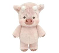 Highland Cow Plush Toy, Cute Furry Fluffy Running Highland Cattle Stuffed Animal, Soft Plush Cow Doll for Kids Adults, Stress Relief Emotional Support Home Decor Gift (A1)