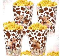 Highland Cow Popcorn Boxes Highland Cow Party Supplies Highland Cow Party Favors Bags Boxes Brown Cow Western Cake Toppers