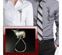 Highland Cow PP-G58 Brooch drop hoop Holder For Glasses , Pen , ID jewellery pewter
