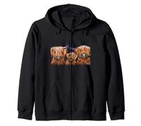 HiGHLaND CoW PRiNT ANiMaL PRiNT ' THe TaNGeRiNeS ' Zip Hoodie
