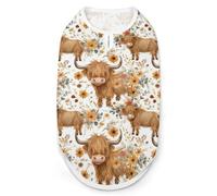 Highland Cow Print Dog Shirts Sleeveless T-Shirt Pet Tank Top Soft Summer Vests Clothes for Dogs And Cat 2XL