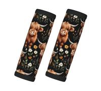 Highland Cow Print Luggage Tag For Comfortable Trip Luggage Handle Wraps Travel Accessories Non Slip