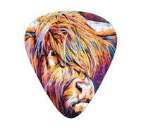 Highland Cow Printed,12 Pcs Guitar Pick,3 Different Thickness Plectrums for Acoustic Guitar Bass Ukulele (0.46mm 0.96mm 0.71mm)