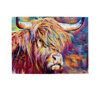 Highland Cow Printed,500 Pieces Puzzles for Adults-Wooden Jigsaw Puzzle for Adults Elderly