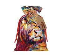 Highland Cow Printed Christmas Drawstring Gift Bags,S | Reusable Xmas Gift Bags With Christmas Tags