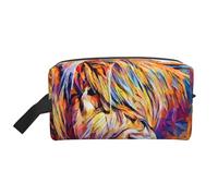 Highland Cow PrintedLarge Capacity Cosmetic Organizer，Travel Makeup Bag for Women