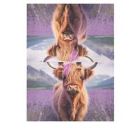 Highland Cow Purple Stroller Canopy with Straps | Baby Stroller Canopy, 120 x 90 Cm Rectangular Stroller Shade with Adjustable Straps