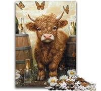 Highland Cow Puzzles 1000 Pieces for Adults,Help The Brain Exercise Addictive Toys to Cultivate Patience Great Gift (50X75cm)