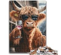 Highland Cow Puzzles for Adults Teens 1000pc Puzzle,Decompressing Intellectual Educational Toy Great Gifts And Toys (50x75cm)