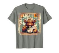 Highland Cow Ramen Noodles Japanese Vintage Kawaii Anime T-Shirt