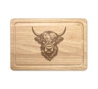 Highland Cow Rectangular Wooden Serving Chopping Cheese Board Wine Charcuterie