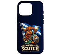 Highland Cow Scotland Flag Case for iPhone 16 Pro
