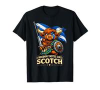 Highland Cow Scotland Flag T-Shirt