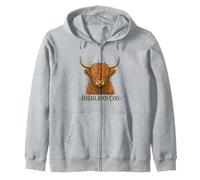 Highland Cow Scottish Coo Farmhouse Cattle Lover Zip Hoodie