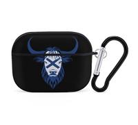 Highland Cow Scottish Flag Cute Earbuds Case Compatible with Airpods Pro Wireless Headphones Cover with Carabiner