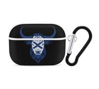 Highland Cow Scottish Flag Cute Earbuds Case Compatible with Airpods Pro Wireless Headphones Cover with Carabiner