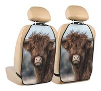 Highland Cow Scottish Wildlife,2 Pack Car Seat Kick Mats Back Seat Protector Durable Back Seat Organiser