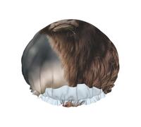 Highland Cow Scottish Wildlife,Shower Cap Nightcap Double Layer Waterproof Elastic Bath Cap Reusable Hair Cap