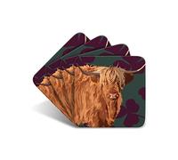 Highland Cow - Set of 4 Coasters - Leslie Gerry Animal Gifts