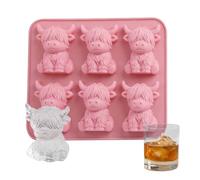 Highland-Cow Silicone Ice C-ube Tray, 3D Highland-Cow Ice C-ube Mold for Whiskey, Cocktails, Juice, Bourbon, Resuable Animal Silicone Mold for Chocolate Candy, Baking, Gift for Whiskey Cocktails Lover