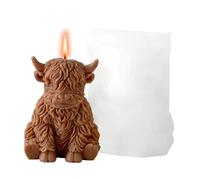 Highland Cow Silicone Mold, 3D Cute Animal Mould for Candle & Resin Casting, DIY Craft Tool for Plaster, Soap, Epoxy Resin & Farmhouse Decor
