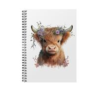 Highland Cow Sketch Book,Plain Notebook. Spiral Bound. Large. Artist pad, Jotter pad