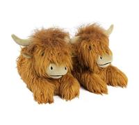 Highland Cow Slippers,Highland Cow Gifts for Women Men, Cute Highland Cow Stuffed Animal Winter Slippers, Scottish Highland Cow Plush Slippers Christmas Birthday Gifts (L 295MM)