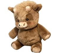 Highland Cow Soft Plush Toy - Running Cows Plush Adorable Furry Running Cow Stuffed Animal for Stress Relief and Emotional Support Home Decor (Brown)