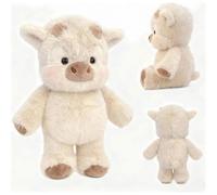 Highland Cow Soft Plush Toy - Running Cows Plush Adorable Furry Running Cow Stuffed Animal for Stress Relief and Emotional Support Home Decor (Khaki)