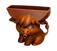 Highland Cow Sponge Holder for Scrub Daddy with Drain Funny 3D Printed Kitchen Sink Sponge Stand Keeps Your Sponge Dry Cute Highland Cow Countertop Sponge Organizer (Brown)