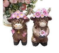 Highland Cow Statue - Farmhouse Resin Table Decorations Calf Gnome | Multifunctional Kitchen Home Cow Decoration Exquisite for Garden Entrance Indoor Outdoor