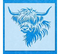 Highland Cow Stencil: Mylar Airbrush Wall Art Painting Crafts - 190 Micron| DIY-A3 Stencil - Design Size (274 x 257 mm)