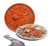 Highland Cow Stepping Stone Mold, Reusable Cement Path Maker Mold