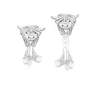 Highland Cow Stud Earrings 925 Sterling Silver Cute Animal Stud Earrings Highland Cow Jewellery Gifts for Women Teen Girls Valentine's Day Birthday Christmas