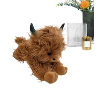 Highland Cow Stuffed Animal Plush Figure Toys, Cute Highland Cow Plush Doll Toy, Realistic Farm Animal Cattle Decor for Boys Girls Kids Christmas Birthday Present