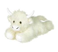 Highland Cow Stuffed Animals - Heatable Weighted Stuffed Animals, Lavender Scented Cow Plush for Sooth & Relax, Microwave Heating Pad for Period Cramps Pain & Stress Relief, Highland Cow Gifts (White)