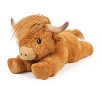 Highland Cow Stuffed Animals, Microwavable Stuffed Animal Adorable Fluffy Highland Cow Plush for Warmth, Heatable Coolable Lavender Scent Toy, Cute Soft Plushie Gift for Kids Boy Girl & Adults
