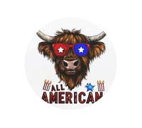 Highland Cow Sunglasses American Round Magnetic Fridge Magnets For Kitchen Durable With Enduring Magnetism