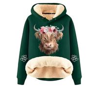 Highland Cow Sweatshirt for Women Fleece Lined Sherpa Cute Cow Shirts for Women Country Western Sweatshirts 2024 New