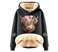 Highland Cow Sweatshirt for Women Fleece Lined Sherpa Cute Cow Shirts for Women Country Western Sweatshirts 2024 New
