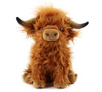 Highland Cow Teddy, Brown Highland Cow Plush Toy, Super Soft Plush Doll for Kids and Collectors, 28 cm Farm Animal Stuffed Toy for Play and Decor