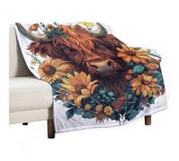 Highland Cow Throw Blanket Soft Blankets And Throws Animal Bull Print for Girls Fluffy Snugly Soft Warm Fuzzy Blanket for Girls Kids Adults Couch Travel Outdoor Graduation Valentine's Day 168x228cm