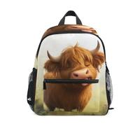 Highland Cow Toddler Backpack Kids Preschool Daypack Kindergarten Backpacks with Name Tag for Boys Girls, Highland Cow Sticking Out Tongue, M, Daypack Backpacks